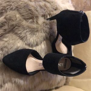 Black suede heels